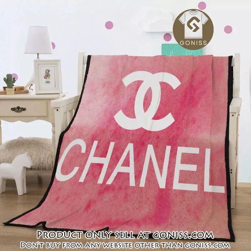 Chanel white logo fashion luxury brand blanket fleece comfortable blanket gn5454238